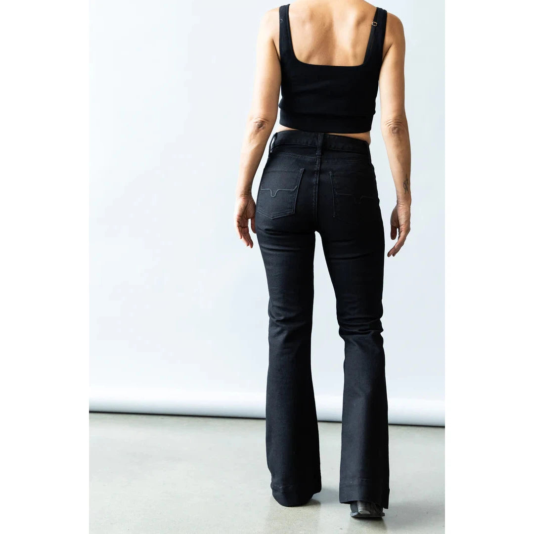 Kimes Women's Jennifer Ultra High Rise Flare Jeans - Black