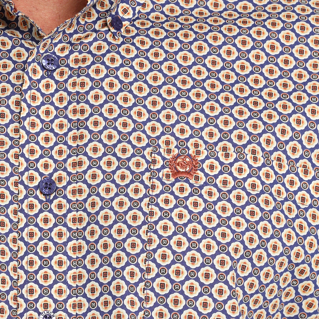 Cinch Men's Medallion Print Button Down Long Sleeve Western Shirt - Purple