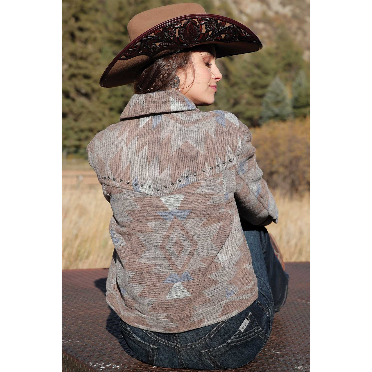 Cinch Women's Tweed Trucker Jacket - Stone