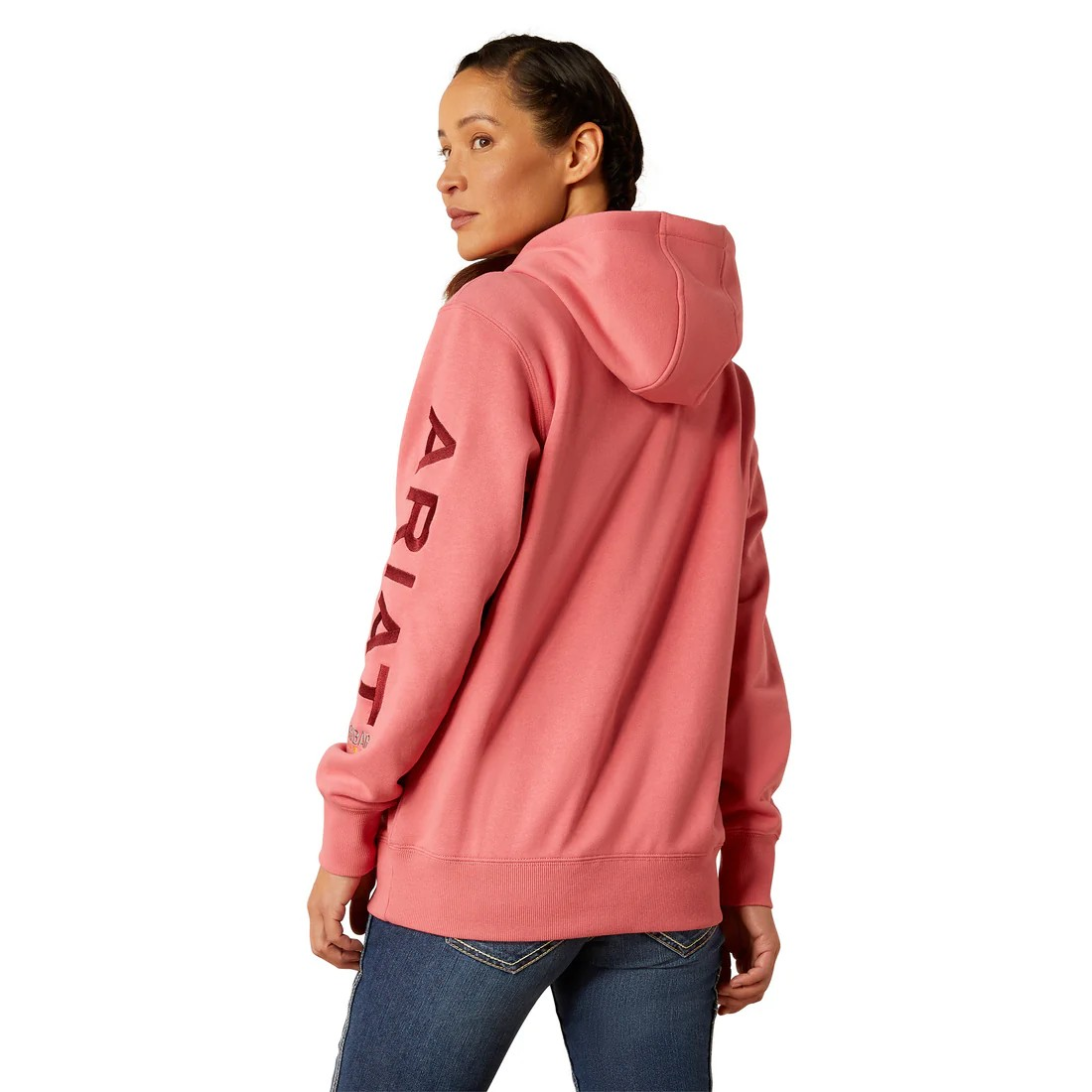 Ariat Women's Rebar Graphic Hoodie - Desert Rose/Tibetan Red