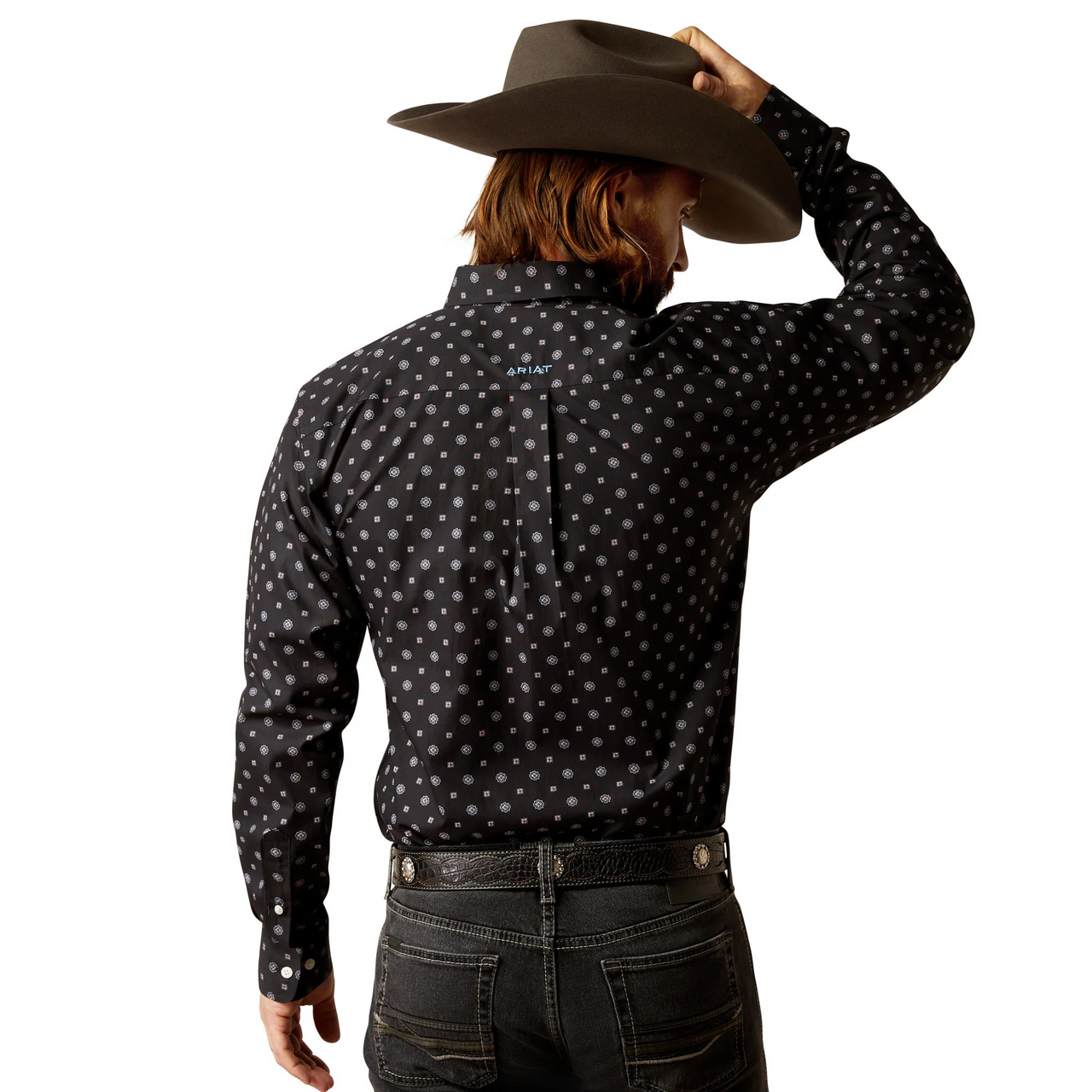 Ariat Men's Wrinkle Free Lenox Long Sleeve Fitted Shirt - Black