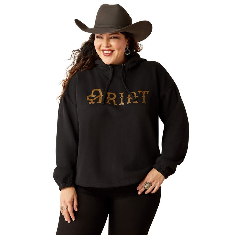 Ariat Women's Essential Hoodie - Black/Leopard