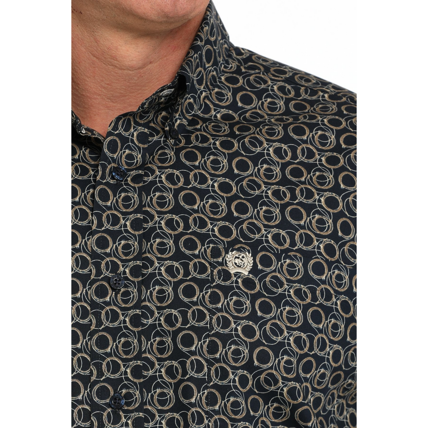 Cinch Men's Rope Print Long Sleeve Western Shirt - Navy