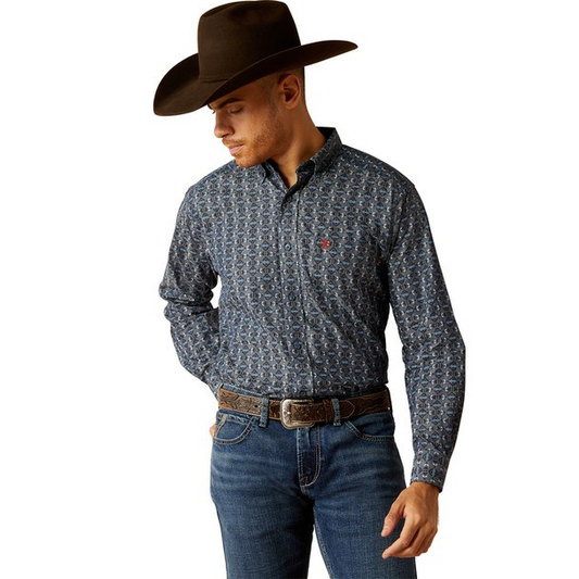 Ariat Men's Rochard Long Sleeve Shirt - Chambray Blue