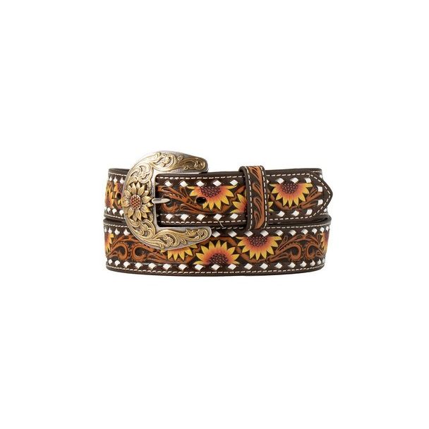 Nocona Ladies Sunflower Embossed Belt-