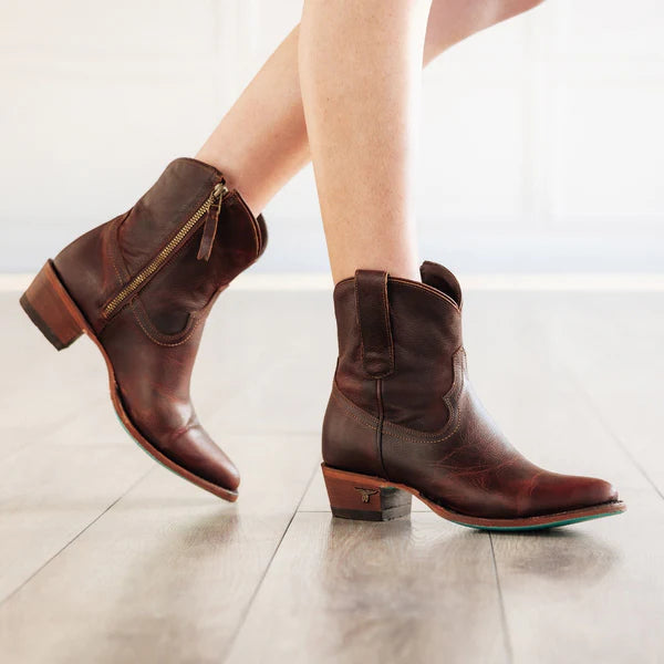 Lane Boots Women's Plain Jane Bootie- Cognac