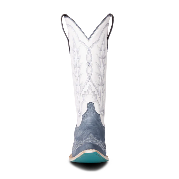 Lane Boots Women's Lexington Boot- Washed Denim/Matte White