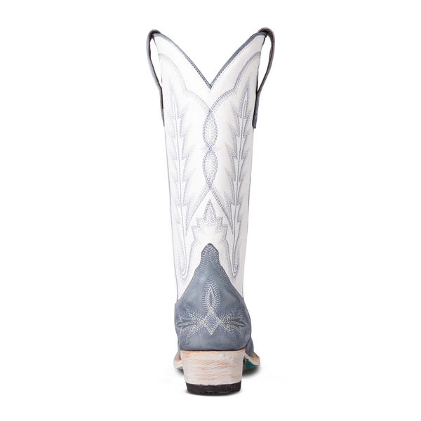 Lane Boots Women's Lexington Boot- Washed Denim/Matte White