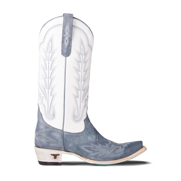Lane Boots Women's Lexington Boot- Washed Denim/Matte White