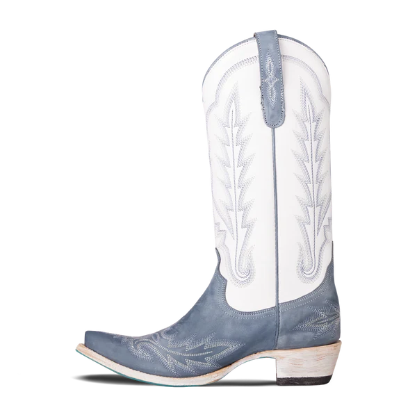 Lane Boots Women's Lexington Boot- Washed Denim/Matte White