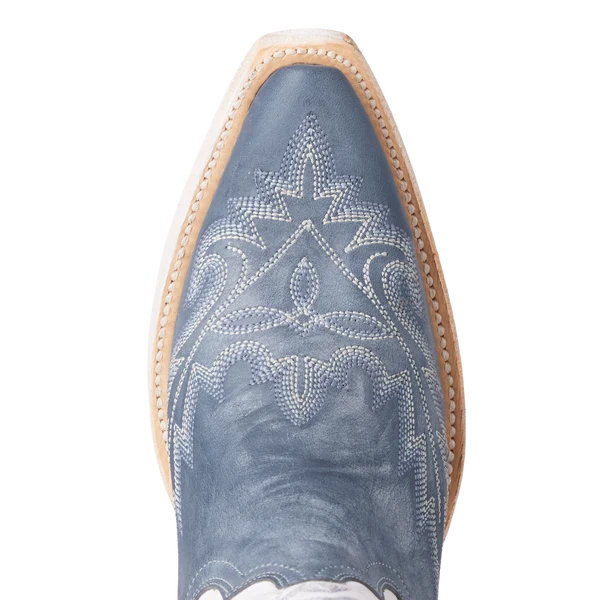 Lane Boots Women's Lexington Boot- Washed Denim/Matte White