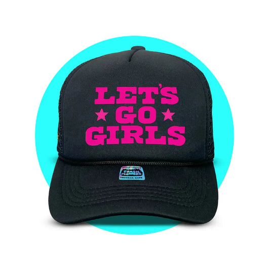 Trash Flowers Let's Go Girls Trucker Hat- Black