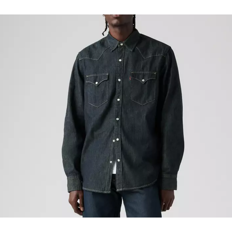 Levi Men's Long Sleeve Denim Shirt - Dark Wash