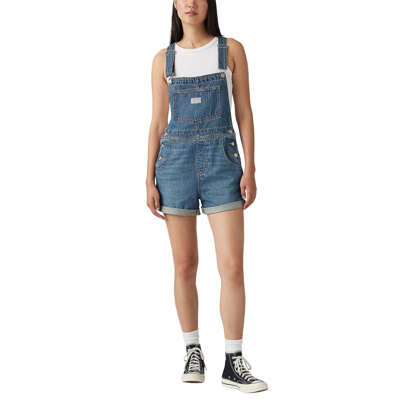Levi Womens Vintage Shortalls - Dark Indigo Wash - Irvine Tack & Western Wear