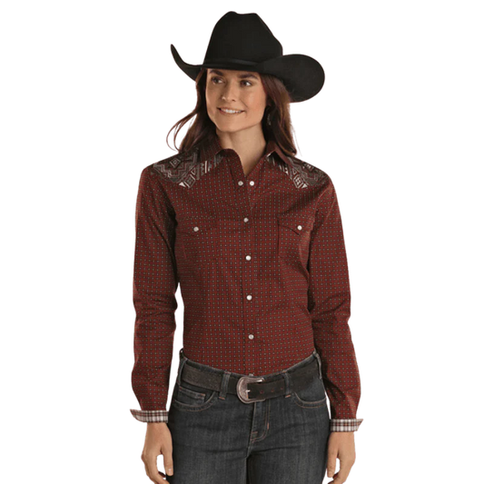 Rough Stock Women's LS Two Pocket Snap  Shirt