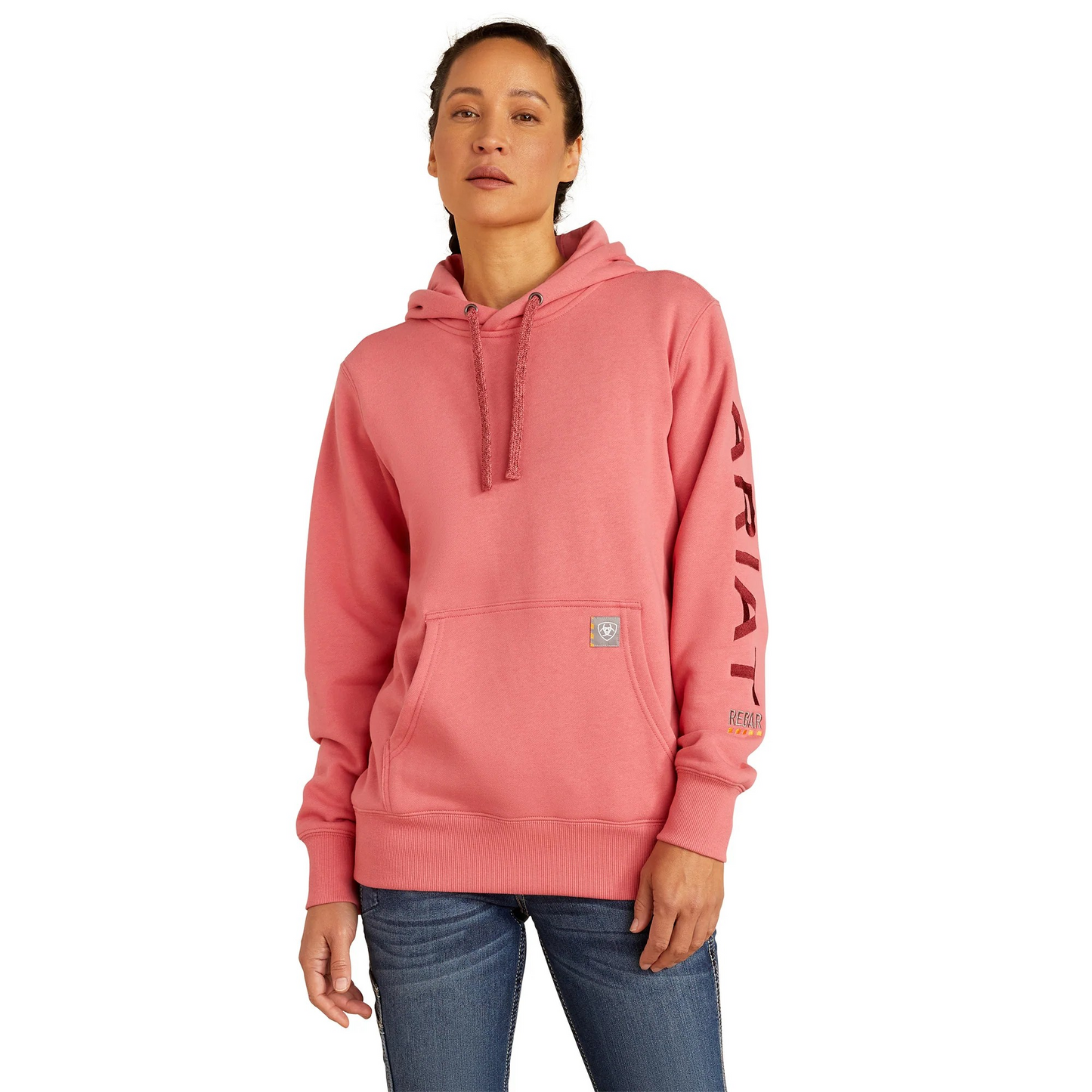 Ariat Women's Rebar Graphic Hoodie - Desert Rose/Tibetan Red