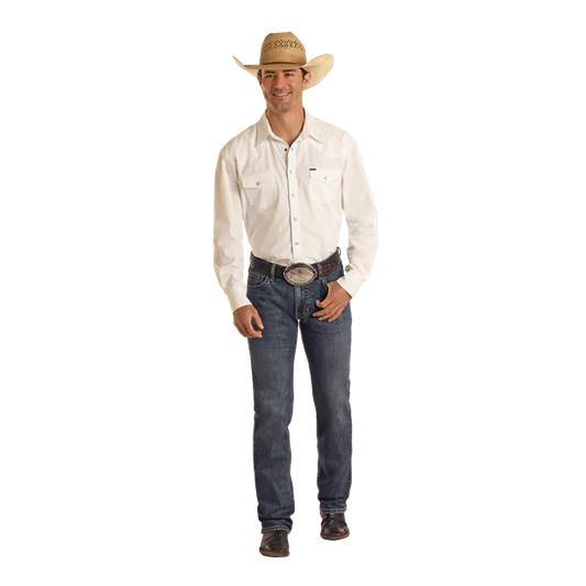 Rock & Roll Men's Two Tone Embroidered Revolver Jean - Medium Wash