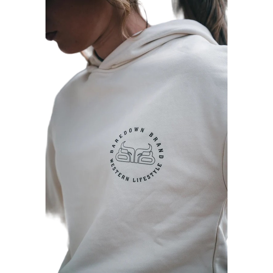 Baredown Brand Hoodie Light Tan Cropped