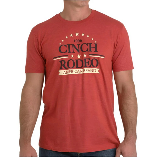 Cinch Men's Short Sleeve Tee Shirt- Red