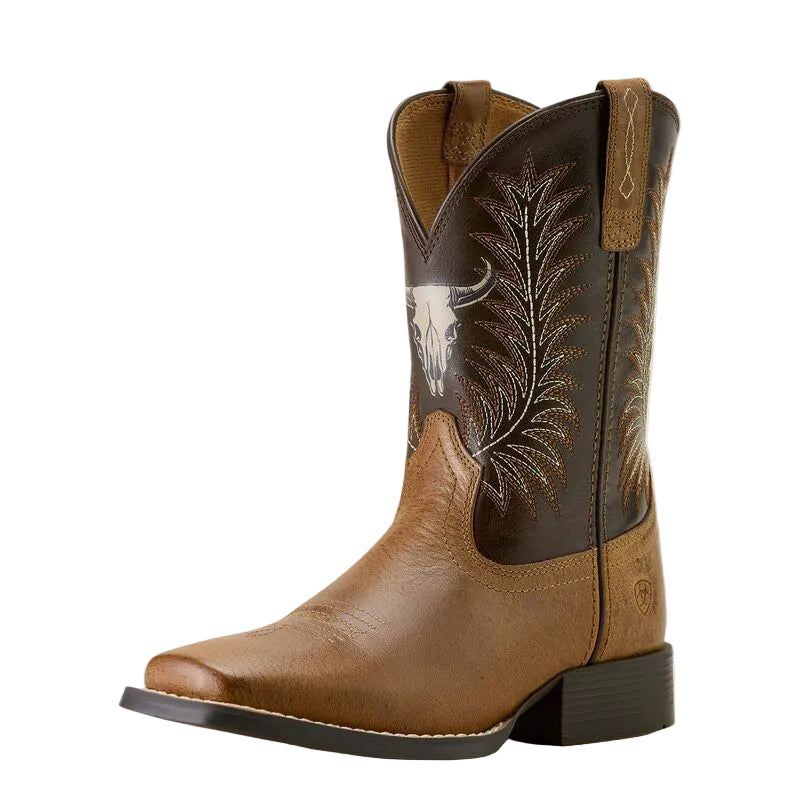 Ariat Youth Stampede Wide Square Toe Western Boot- Desert Brown - Irvine Tack & Western Wear