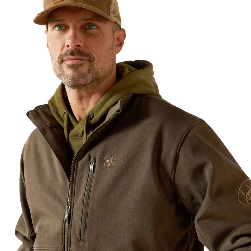 Ariat Men's Logo Softshell Jacket - Earth Green Heather