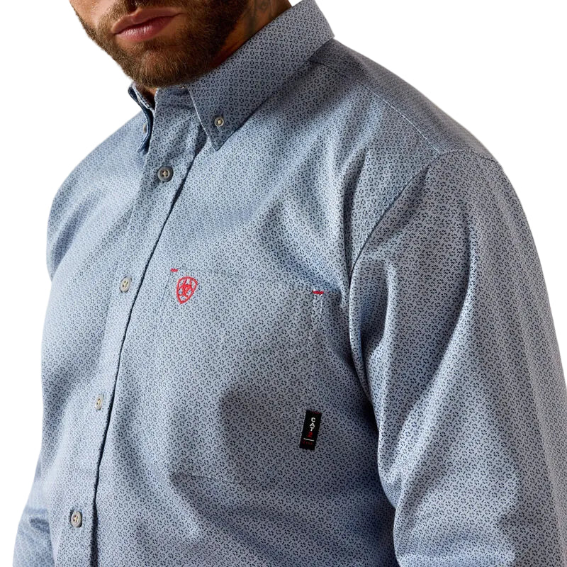 Ariat Men's FR Mantle Long Sleeve Work Shirt - Dusty Blue