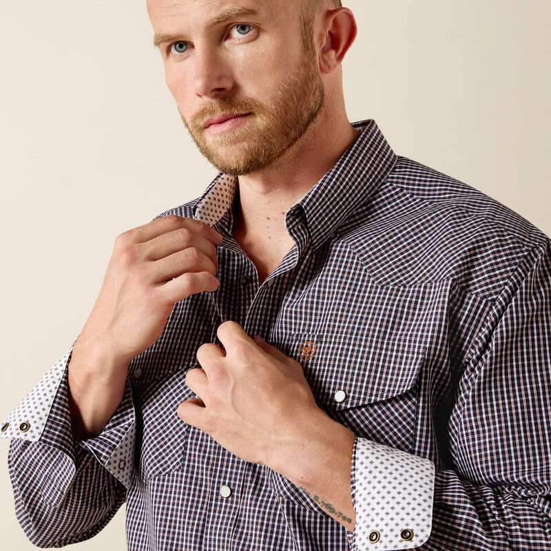 Ariat Men's WF Adonis Classic Fit Long Sleeve Snap Shirt - Navy Plaid - Irvine Tack & Western Wear