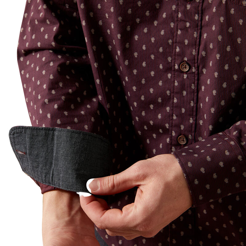 Ariat Men's Maximus Modern Fit Long Sleeve Shirt - Cabernet
