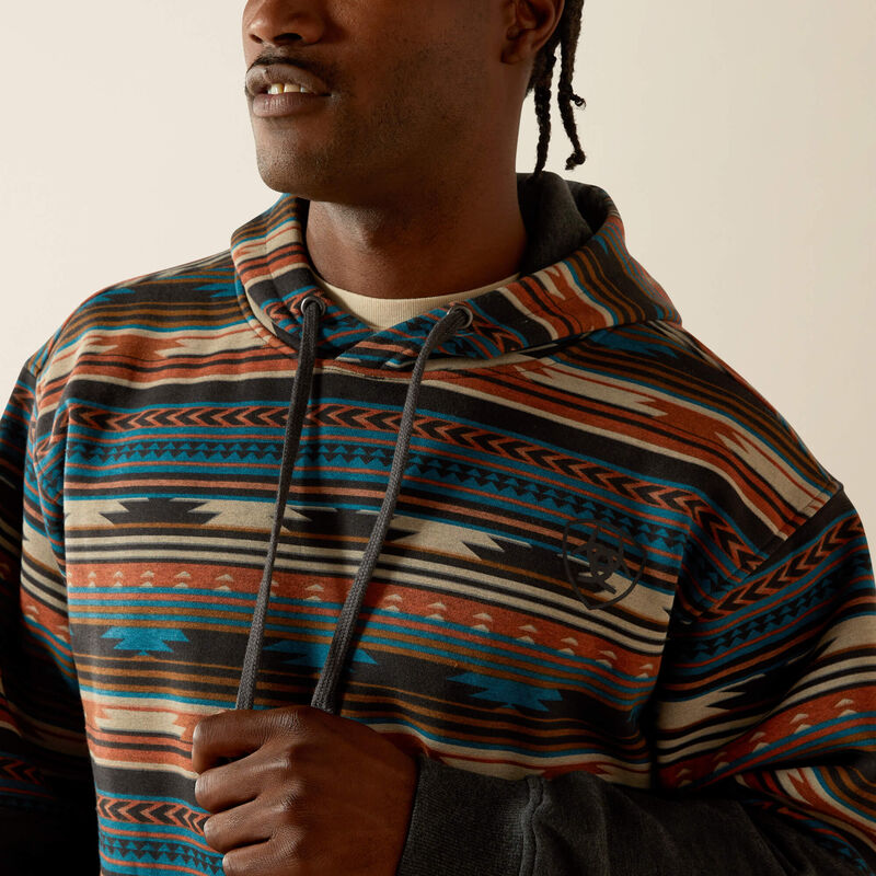 Ariat Men's  Colour Block Long Sleeve Hoodie - Rust Serape