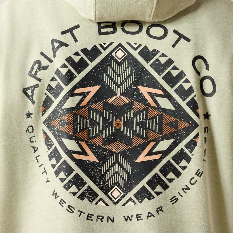 Ariat Men's Southwest Sunset Fade Seal Long Sleeve Hoodie - Sage Heather