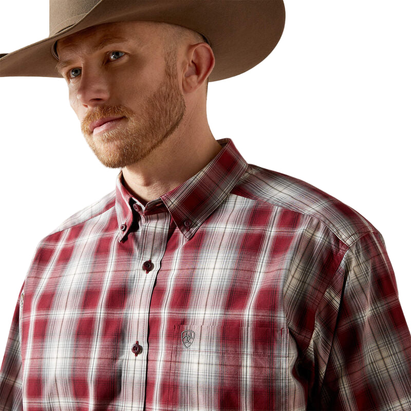 Ariat Men's Pro Series Tillman Classic Fit Long Sleeve Shirt  - Dark Red
