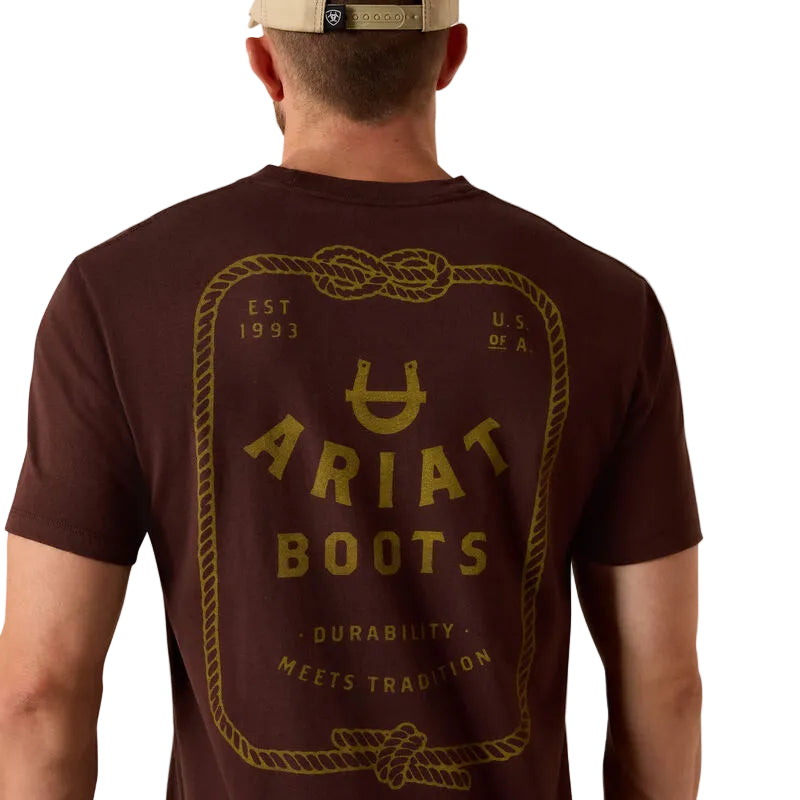 Ariat Men's Western Ropes Short Sleeve Tee Shirt - Puce