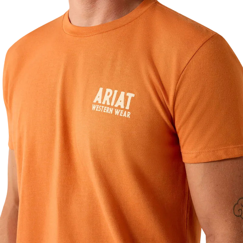 Ariat Men's Outline Shop Short Sleeve Tee Shirt - Papaya