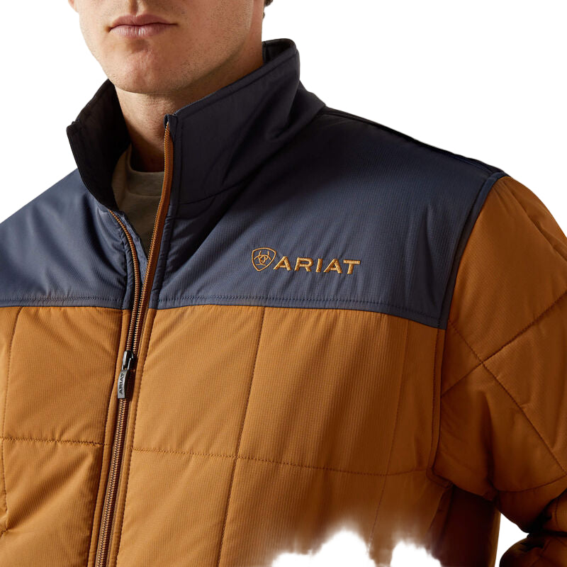 Ariat Men's Crius Hooded Insulated Jacket - Blue Nights/Almond Khaki