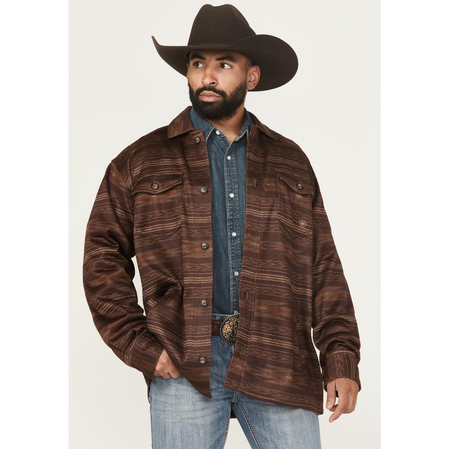 Ariat Men's Caldwell Printed Shirt Jacket - Maroon