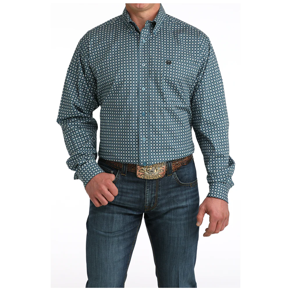 Cinch Men's Long Sleeve Print Shirt - Blue - Irvine Tack & Western Wear