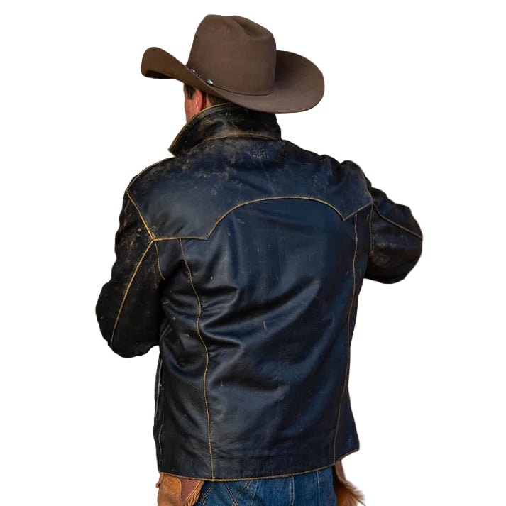 STS Men's Jesse James Antique Leather Jacket - Black