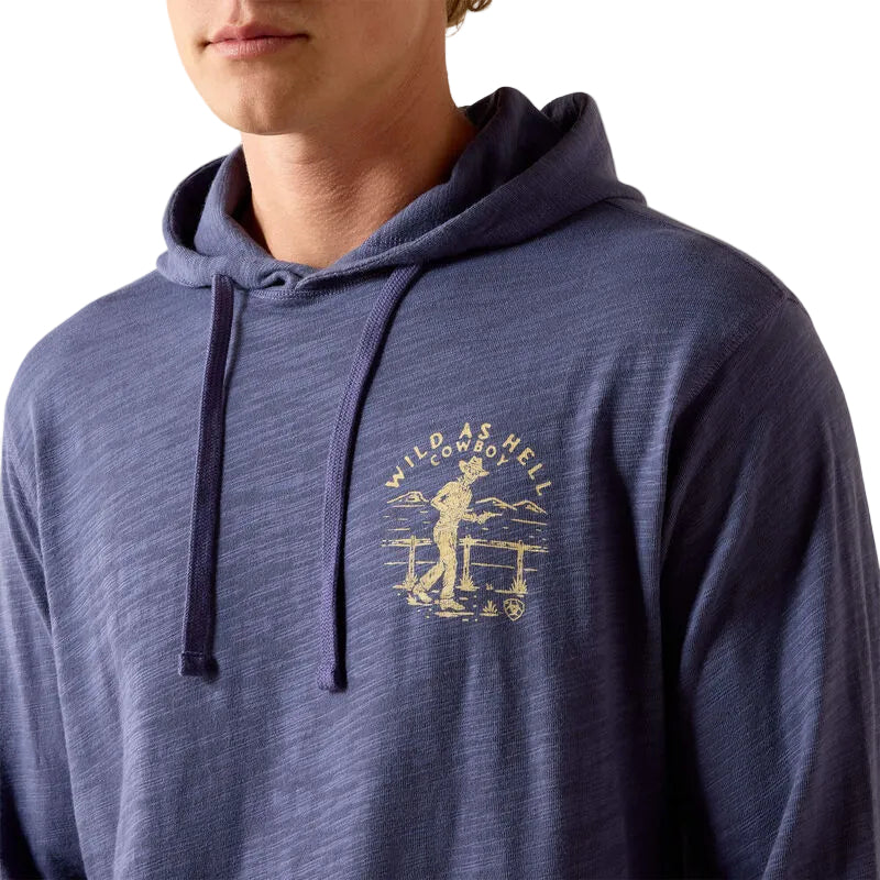 Ariat Men's Lightweight Retro Long Sleeve Hoodie - Nightshadow