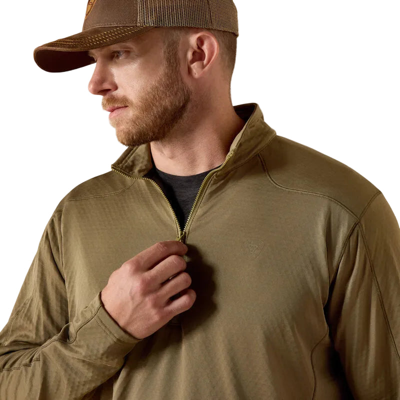 Ariat Men's Hex Fleece 1/2 Zip Baselayer - Dusky Green
