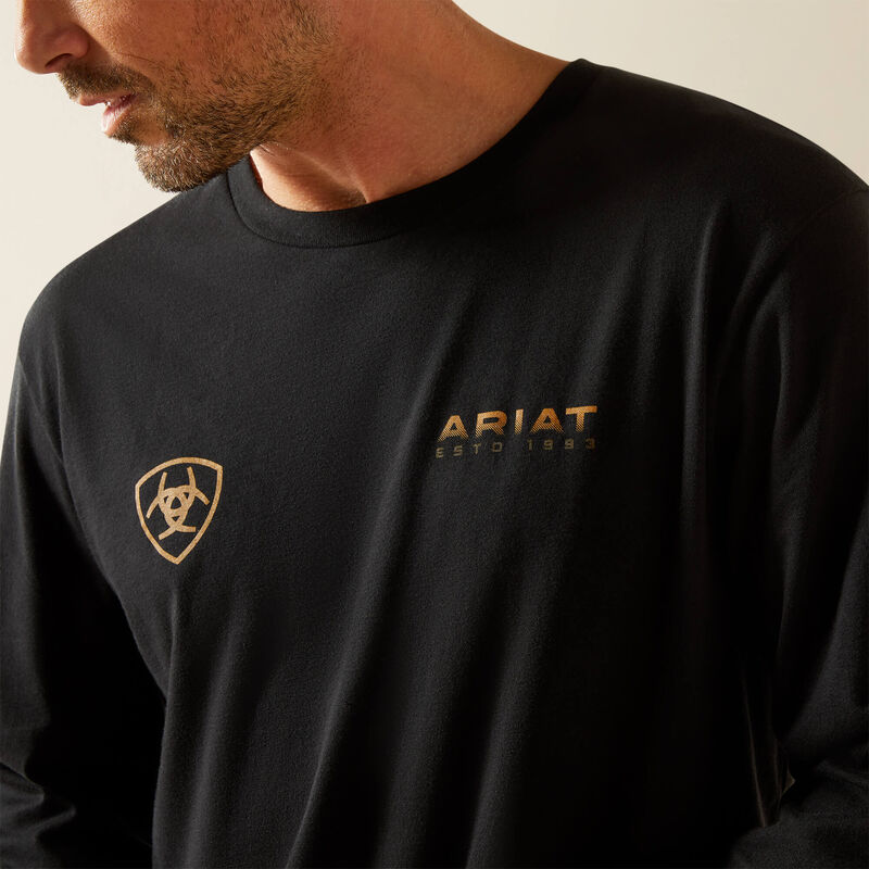 Ariat Men's Long Sleeve Clean Stripe Tee Shirt - Black