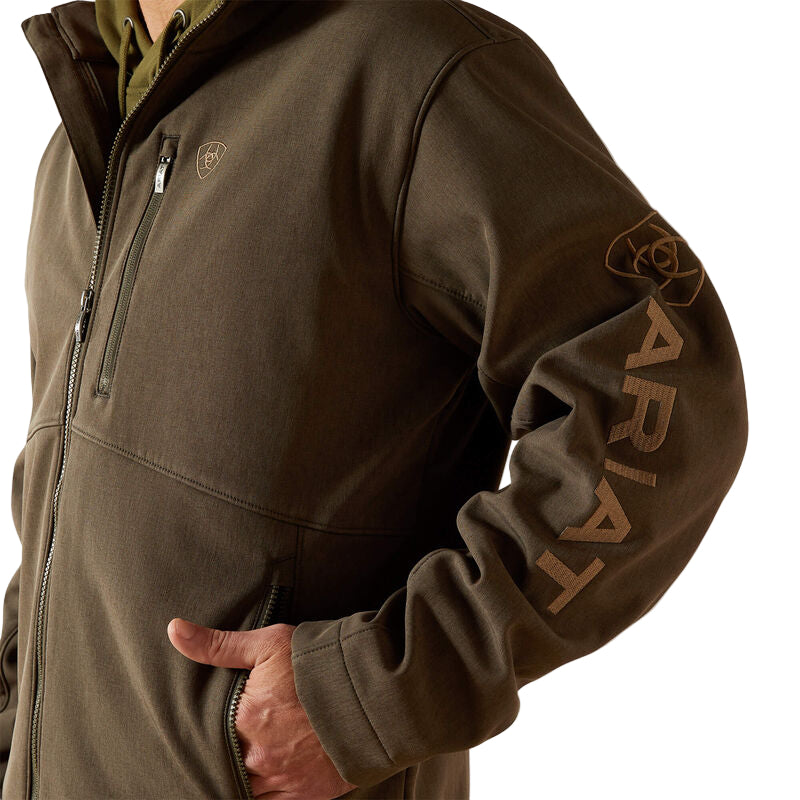 Ariat Men's Logo Softshell Jacket - Earth Green Heather