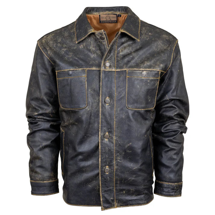 STS Men's Jesse James Antique Leather Jacket - Black