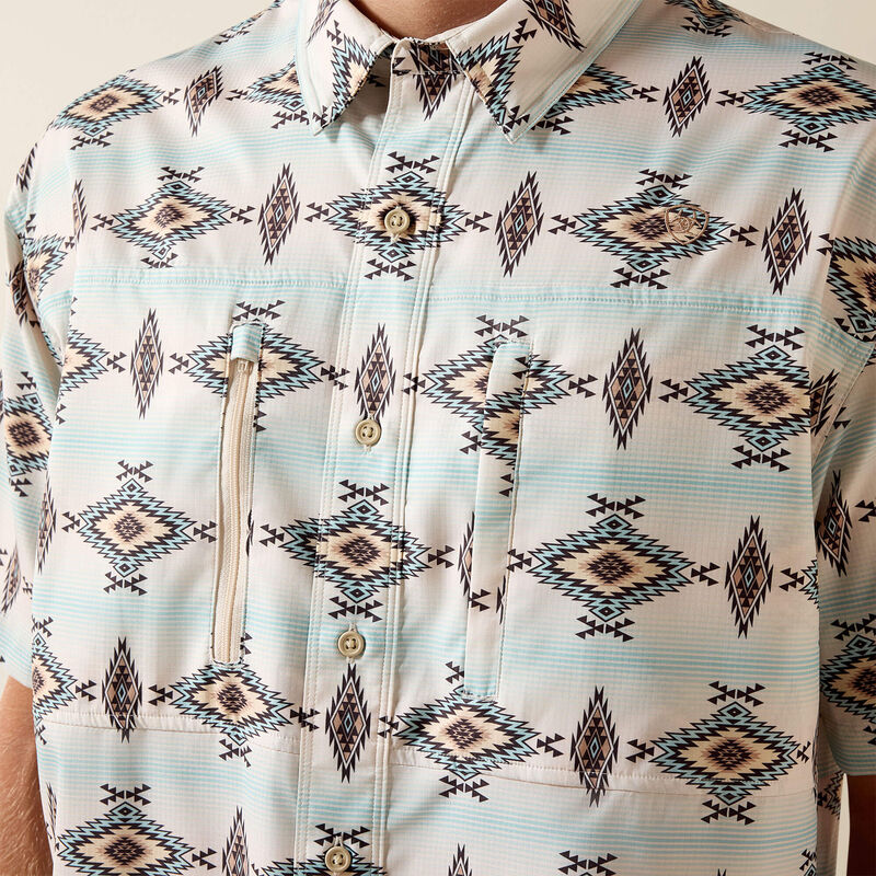 Ariat Men's Venttek Outbound Short Sleeve Shirt  - Off White - Irvine Tack & Western Wear