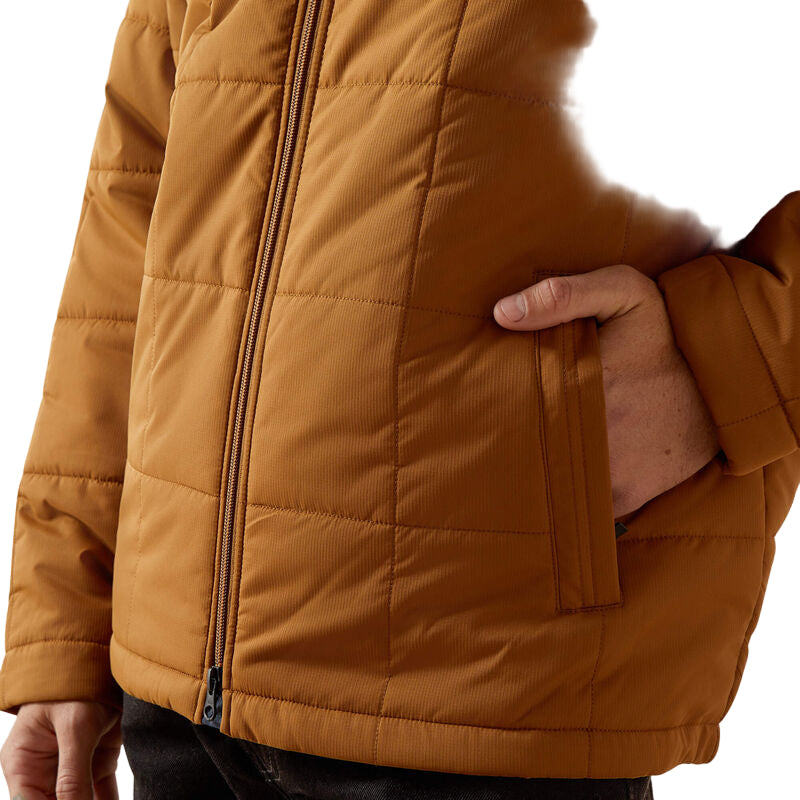 Ariat Men's Crius Hooded Insulated Jacket - Blue Nights/Almond Khaki