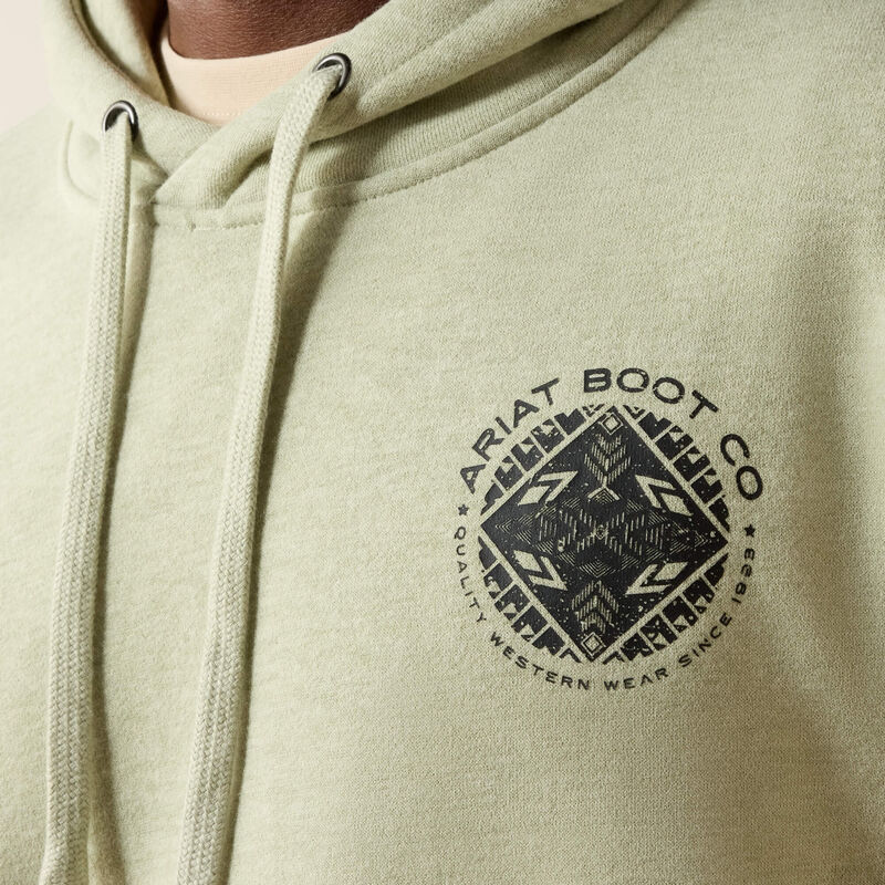 Ariat Men's Southwest Sunset Fade Seal Long Sleeve Hoodie - Sage Heather