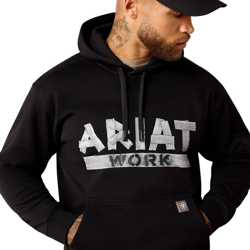 Ariat Men's Rebar Lightweight Duct Logo Hoodie - Black