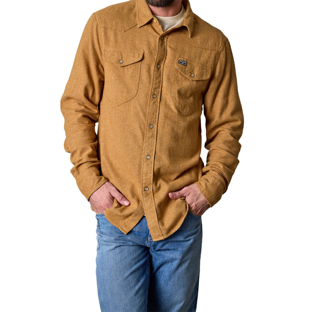 Kimes Men's Atwater Solid Long Sleeve Shirt - Brown