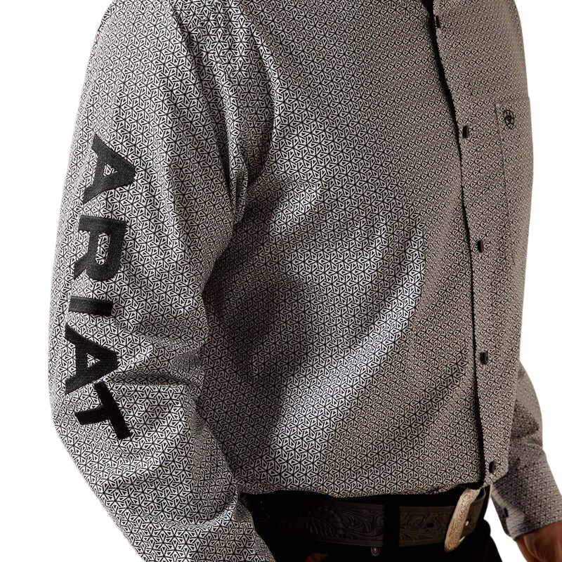 Ariat Men's Team Pablo Classic Fit Long Sleeve Shirt - White/Black