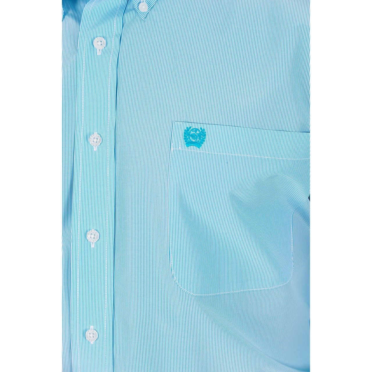Cinch Men's Classic Fit Micro-Stripe Button-Down Long Sleeve Shirt - Light Blue