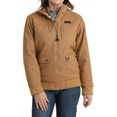 Cinch Women's Canvas Bomber Jacket - Brown